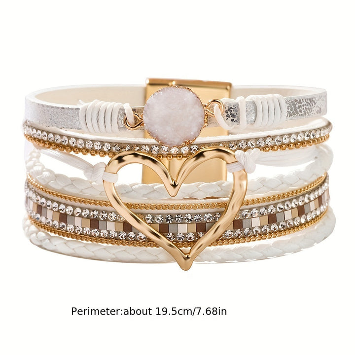 Boho Wielowarstwowa Skórzana Bransoletka