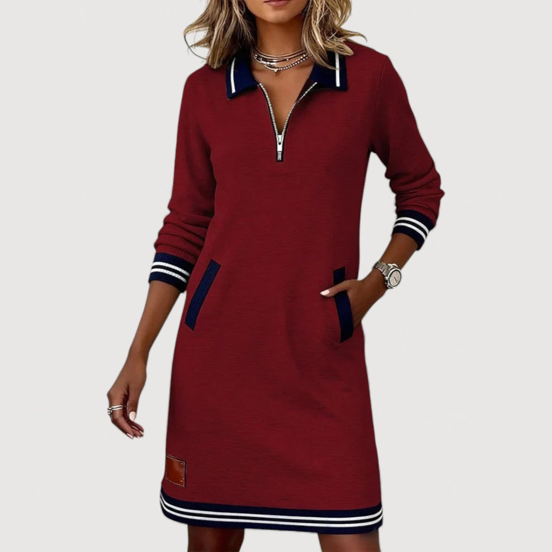 MARIETTA – CASUAL ZIP-NECK DRESS