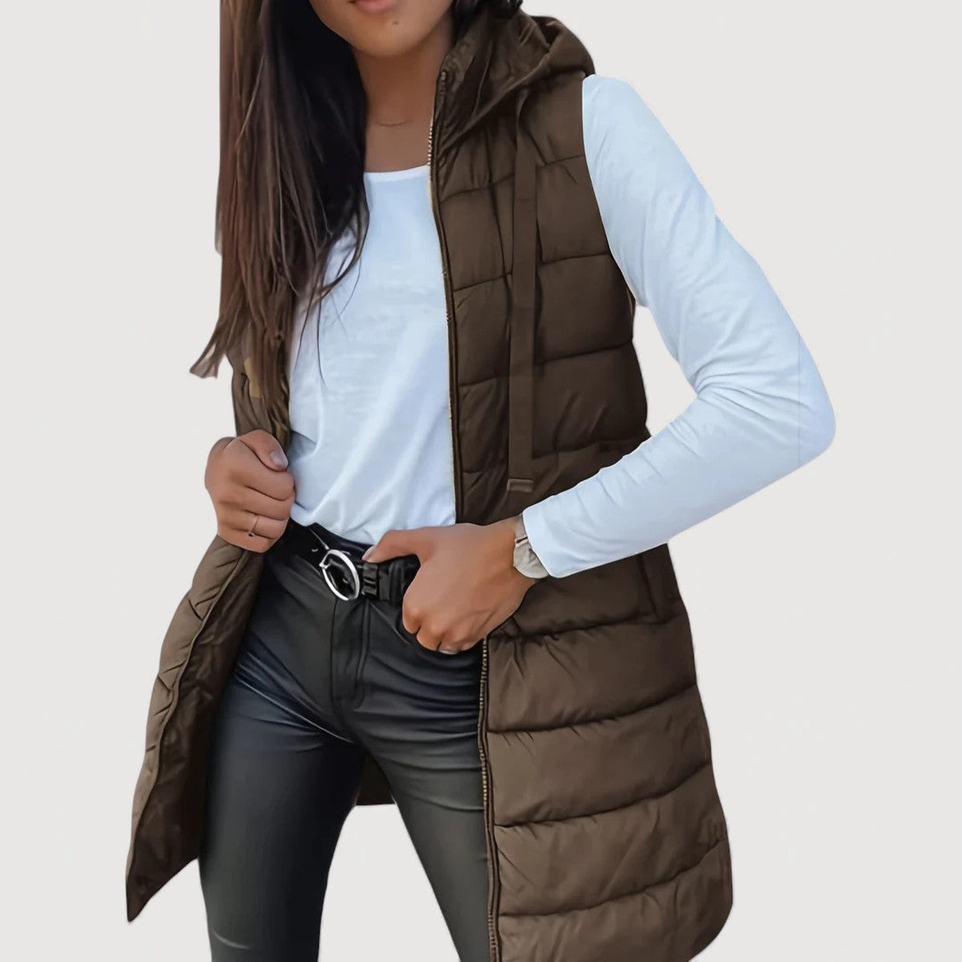ARWENA – HOODED PUFFER VEST