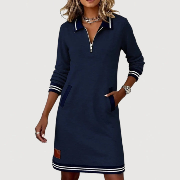 MARIETTA – CASUAL ZIP-NECK DRESS
