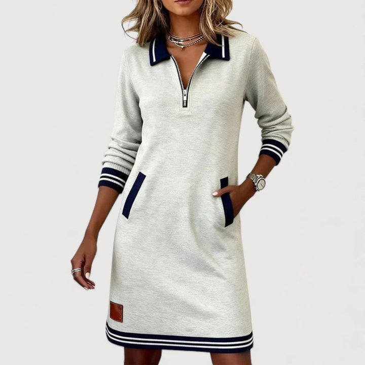 MARIETTA – CASUAL ZIP-NECK DRESS