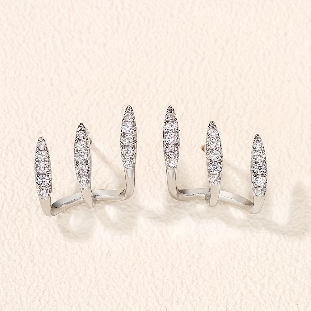 Eleganckie Kolczyki z Kryształami w Trzech Łapkach