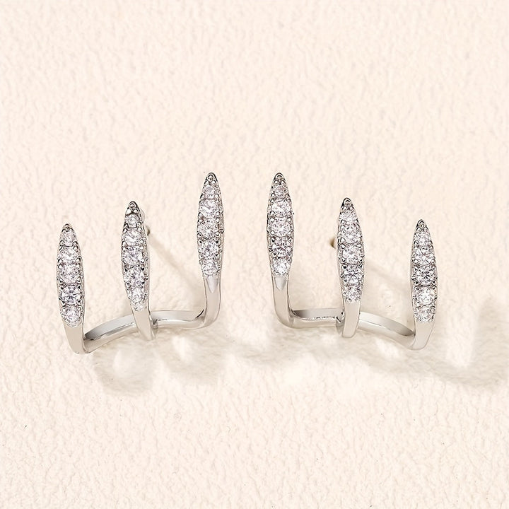 Eleganckie Kolczyki z Kryształami w Trzech Łapkach