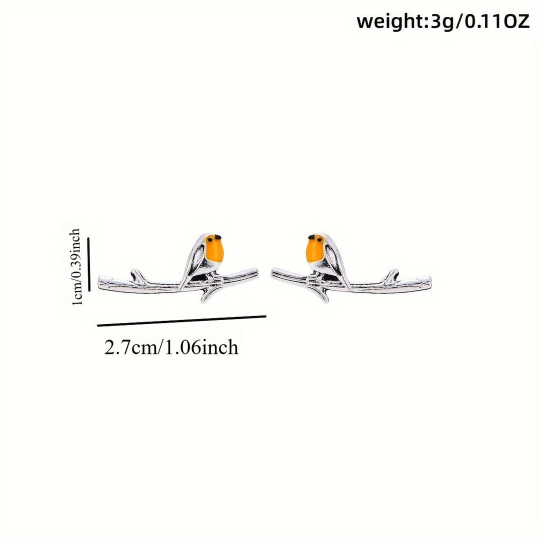 Kolczyki w Kształcie Rysunkowych Zwierząt Ptaków