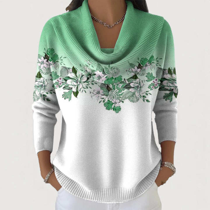 ALORA – FLORAL COWL JUMPER