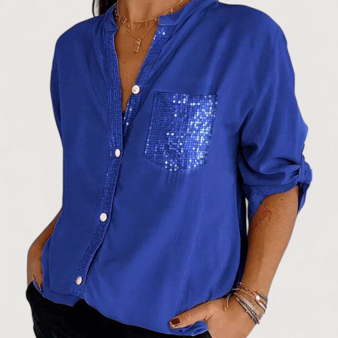 RENNA – SEQUIN DETAIL BLOUSE