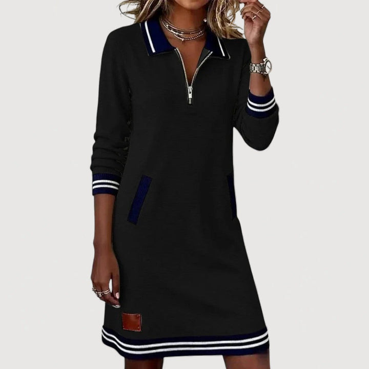 MARIETTA – CASUAL ZIP-NECK DRESS