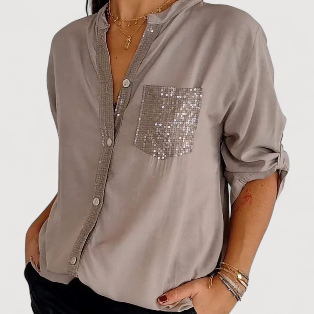 RENNA – SEQUIN DETAIL BLOUSE