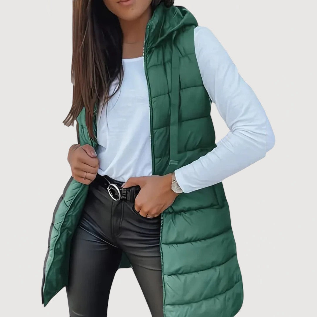ARWENA – HOODED PUFFER VEST