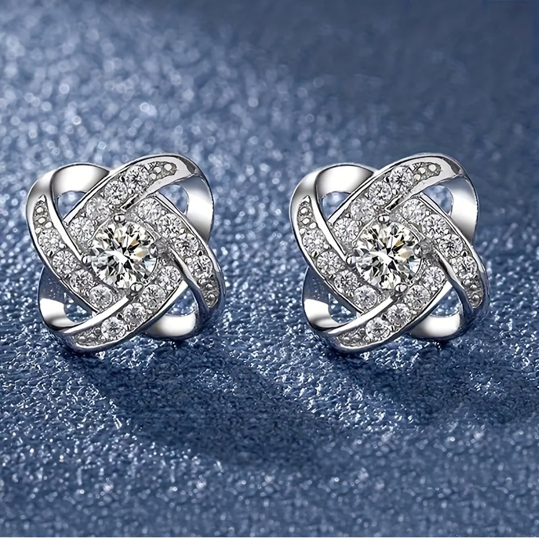 Fioletowe Kolczyki w Kształcie Czterolistnej Koniczyny