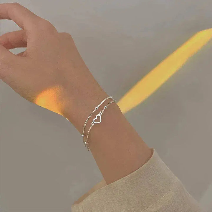 Srebrna Bransoletka w Kształcie Serca z Możliwością Dostosowania