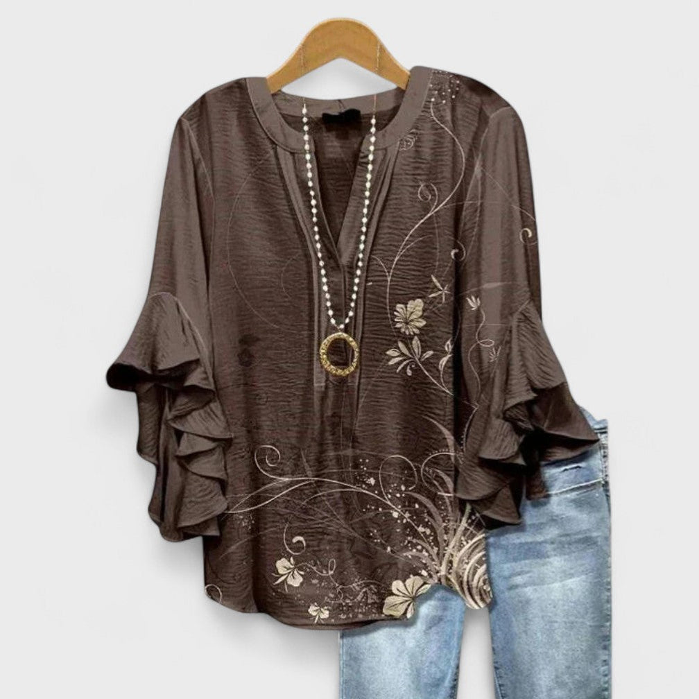 MARIBEL – FLOWY RUFFLE TOP