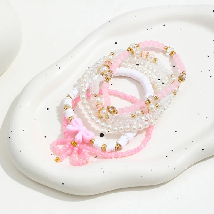 Zestaw Bransoletek z Perłową Wstążką
