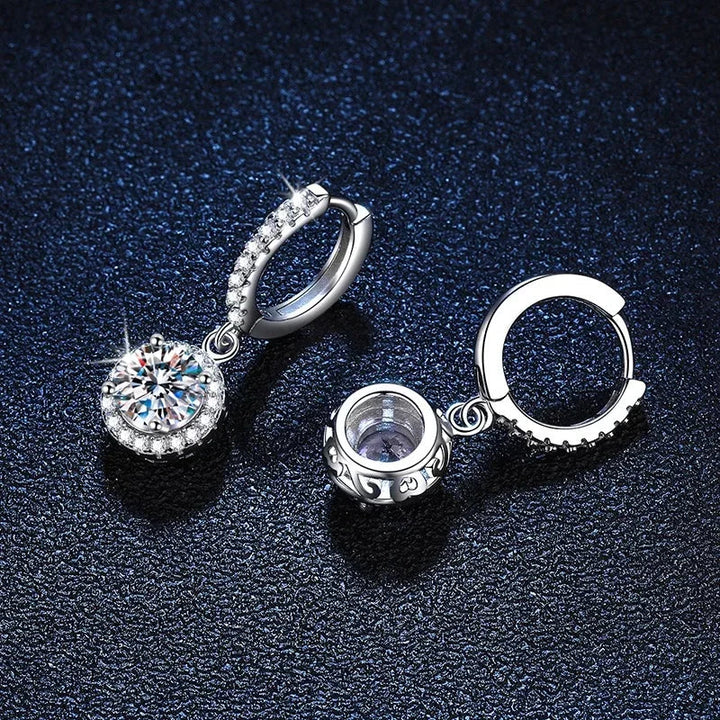 Kolczyki z Moissanitem 1 Karat ze Srebra Sterlingowego