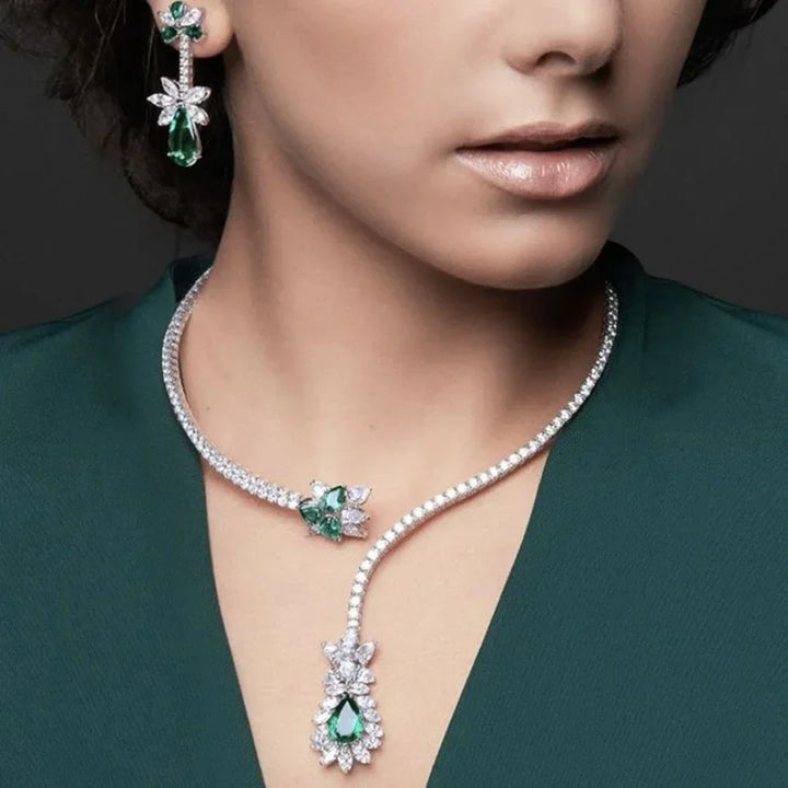 Naszyjnik Vintage Emerald Blossom