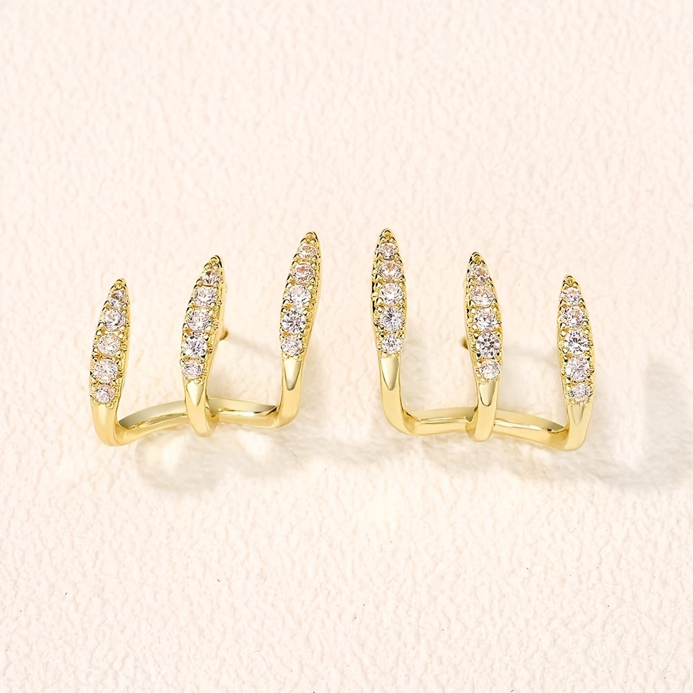 Eleganckie Kolczyki z Kryształami w Trzech Łapkach