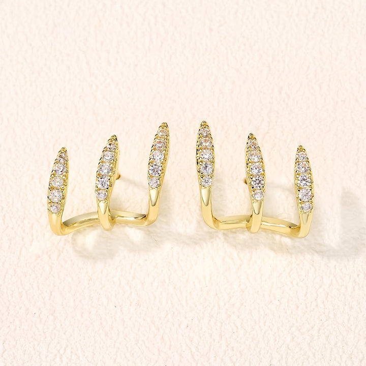 Eleganckie Kolczyki z Kryształami w Trzech Łapkach