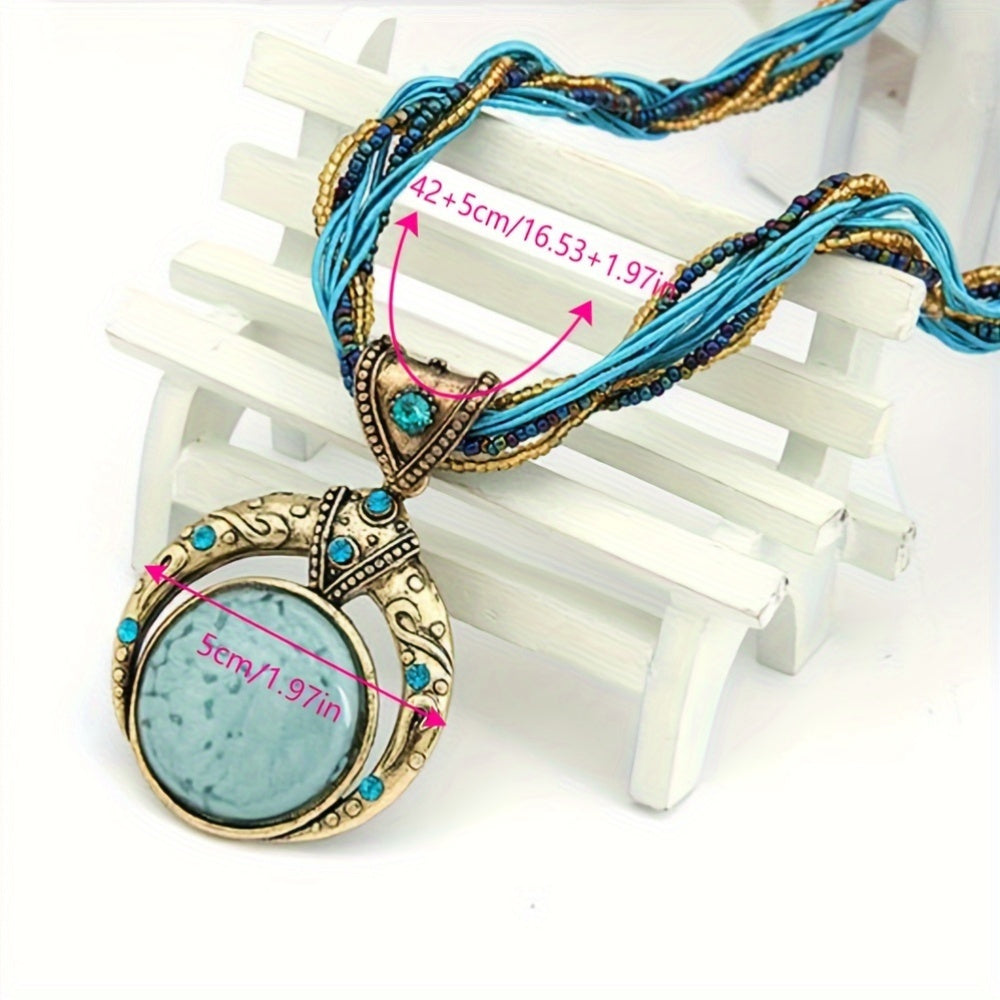 Boho Naszyjnik z Wisiorem